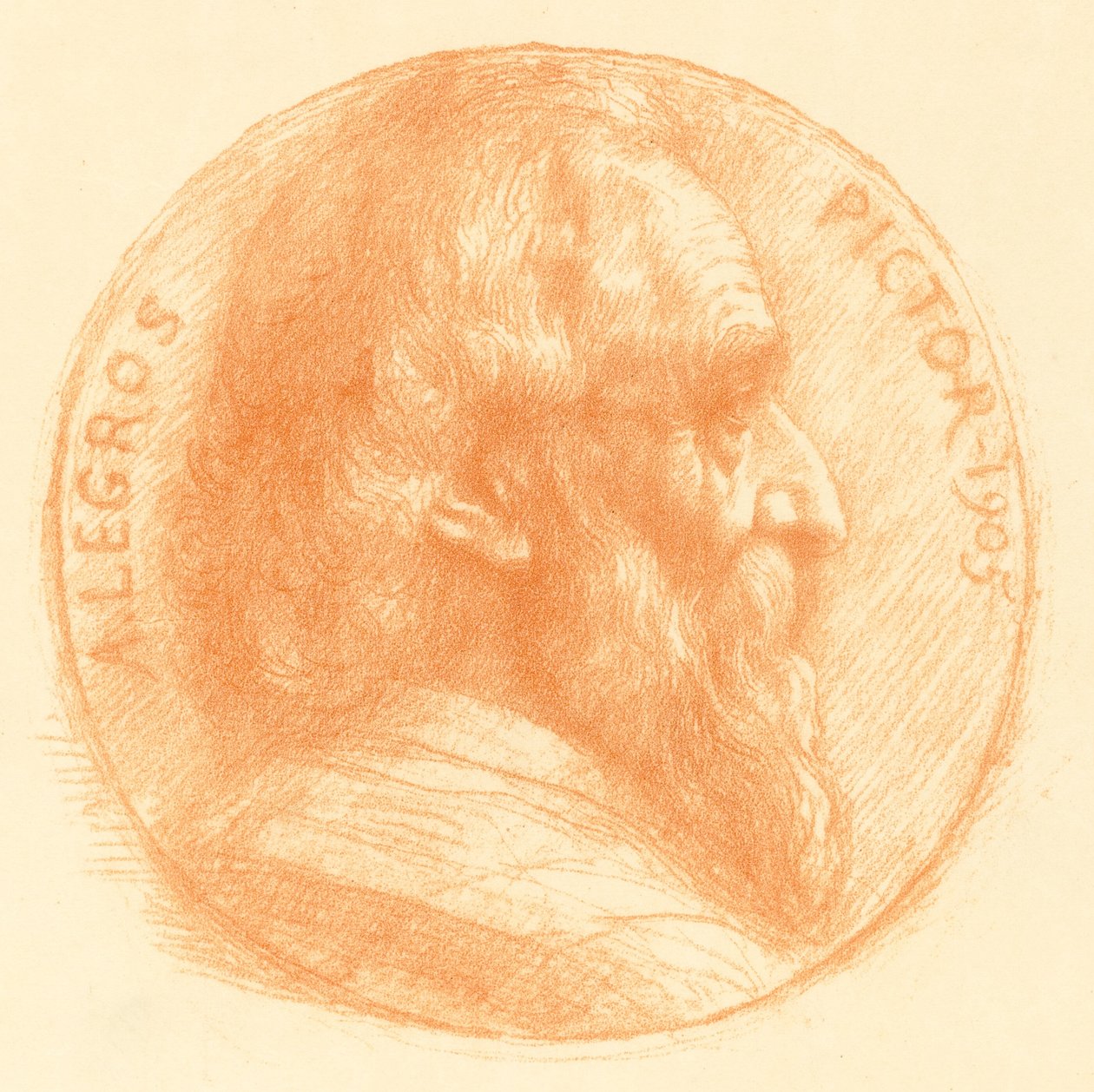 Self-Portrait, Medallion, No.2, 11th plate by Alphonse Legros