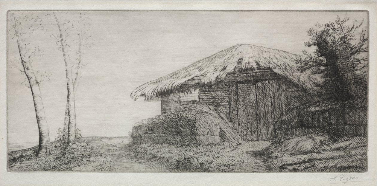Sheepfold on the Hill by Alphonse Legros