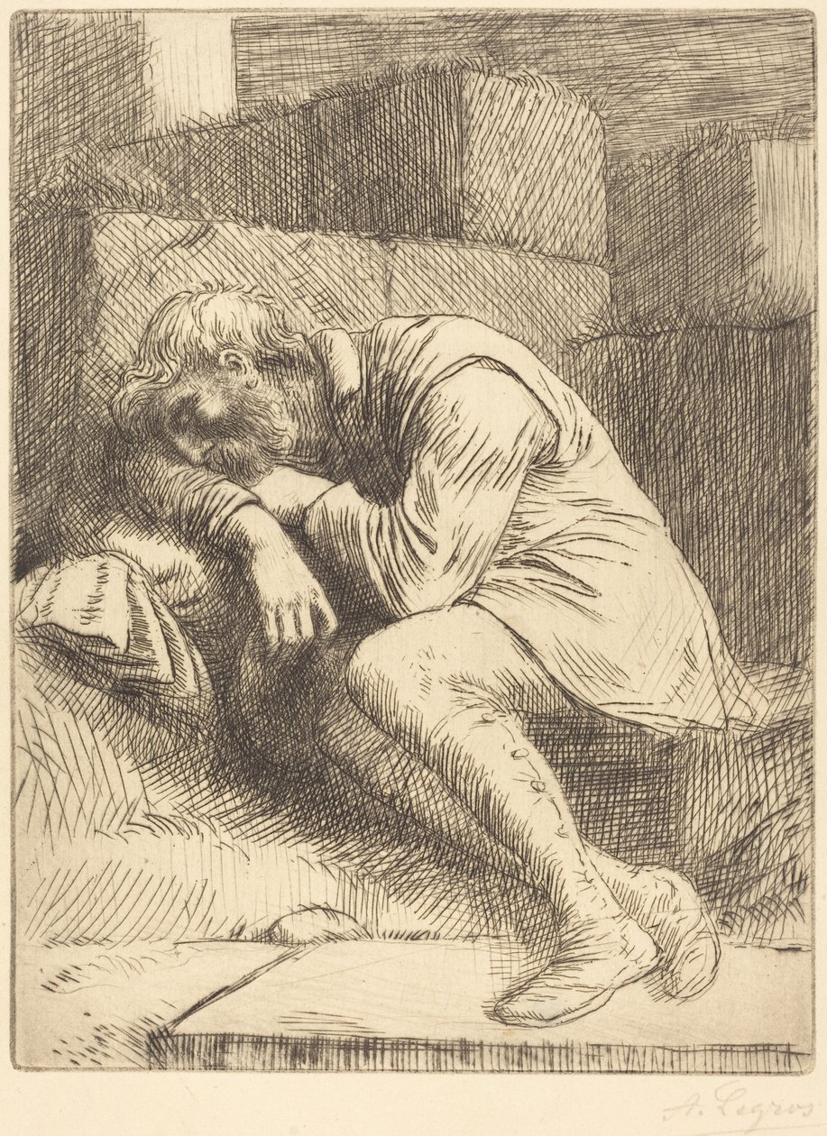 Sleeping Beggar by Alphonse Legros