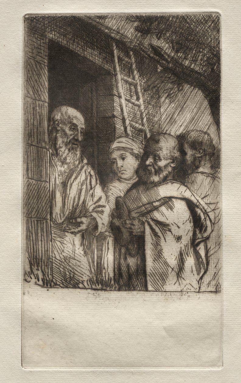 St. Peter and St. Paul at the Gate of Bonhomme Misery by Alphonse Legros