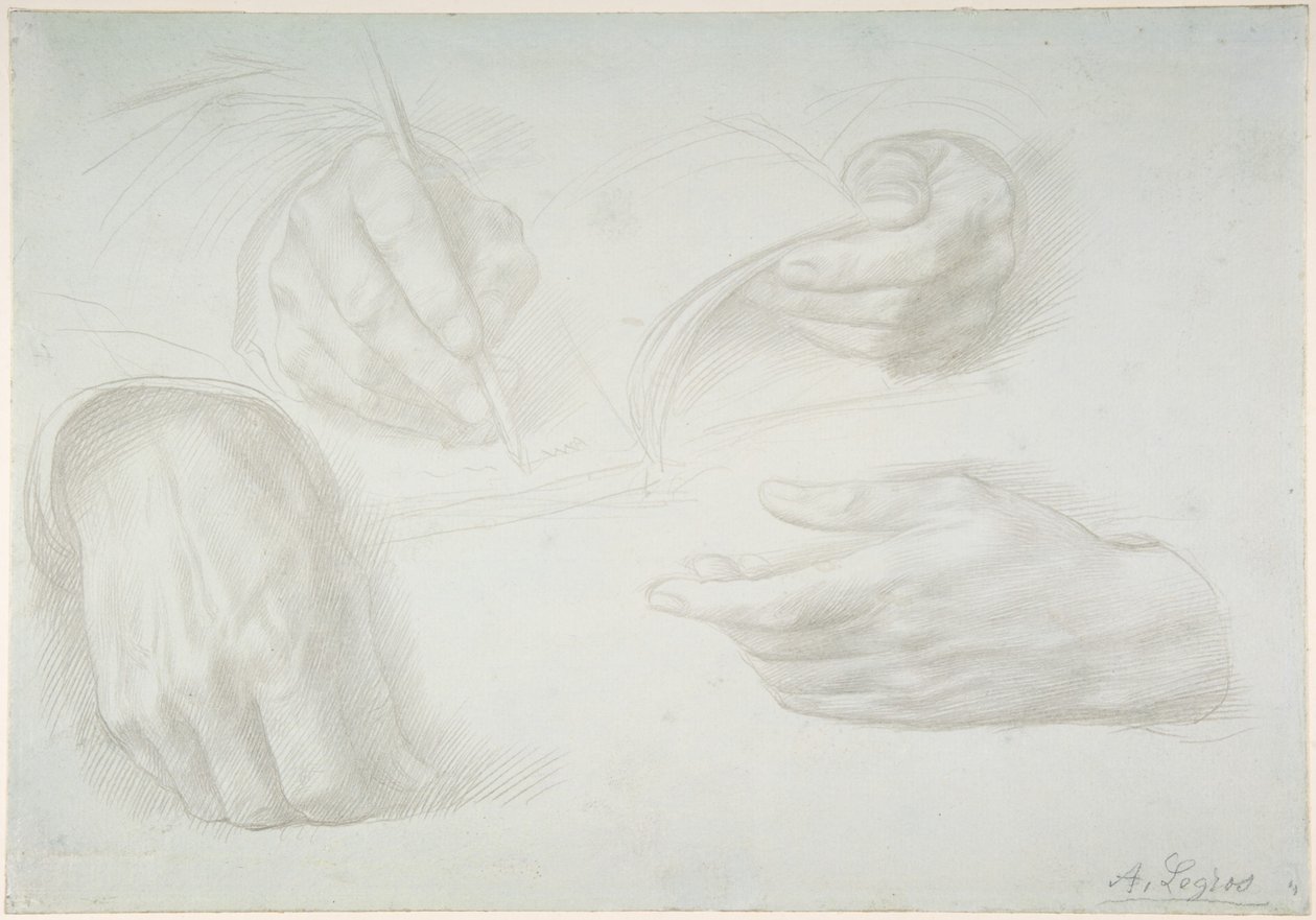 Studies of Hands by Alphonse Legros