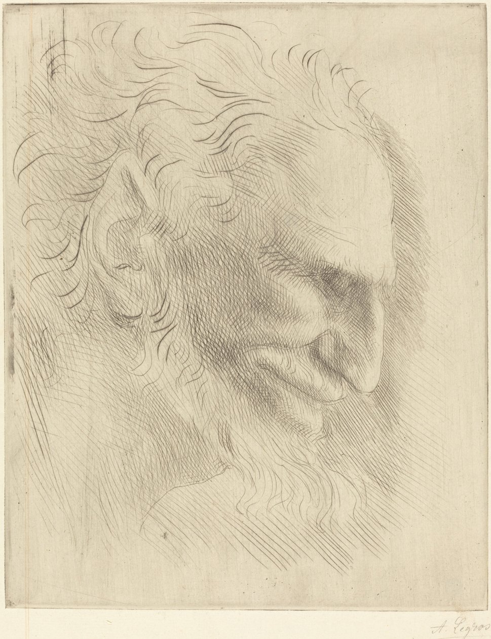 Study for the Head of a Man by Alphonse Legros