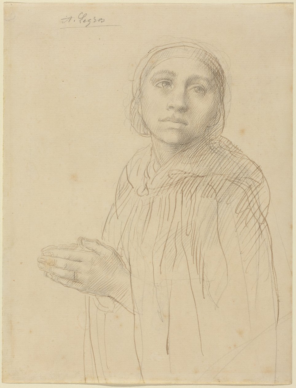 Study of Woman Praying by Alphonse Legros