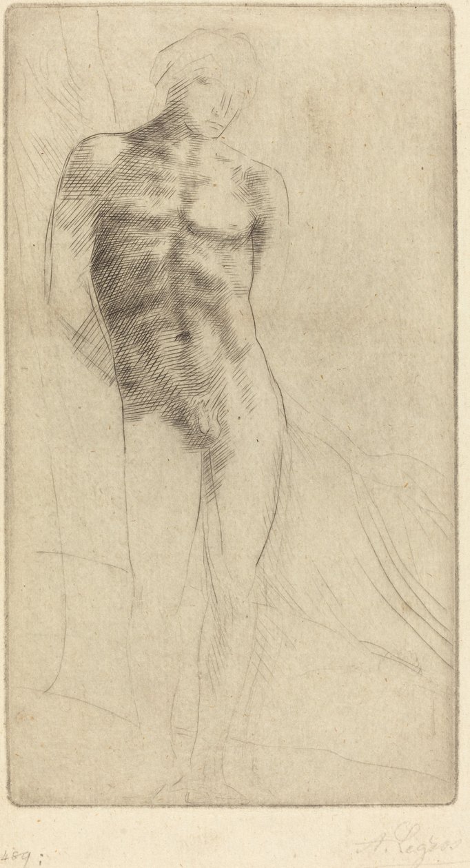 Study of a Nude Figure by Alphonse Legros