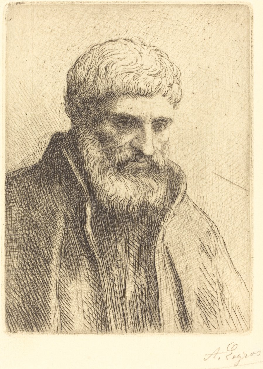 Study of an Old Man (detail) by Alphonse Legros