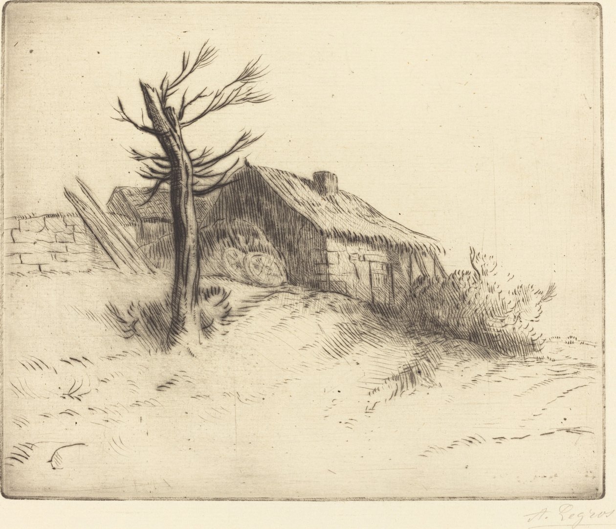 Thatched Cottage by Alphonse Legros