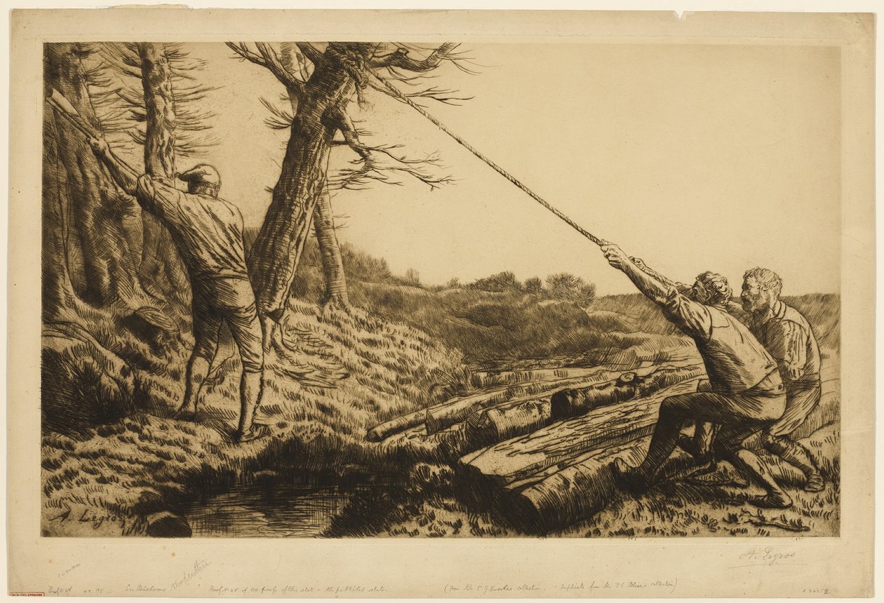 The Lumberjacks, Second Plate by Alphonse Legros