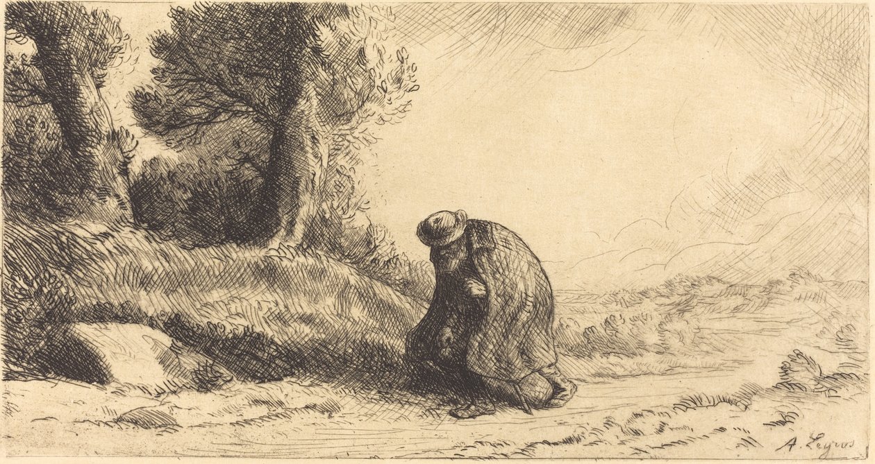 Vagabond Moving along a Lane by Alphonse Legros