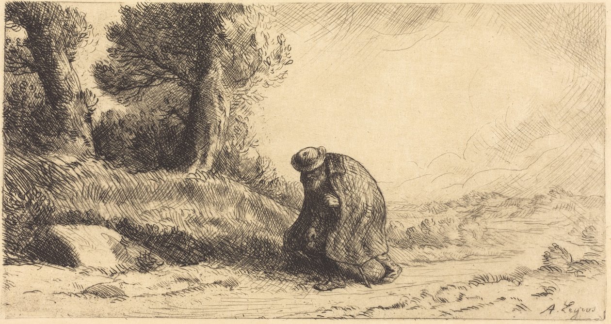 Vagabond Moving along a Lane by Alphonse Legros