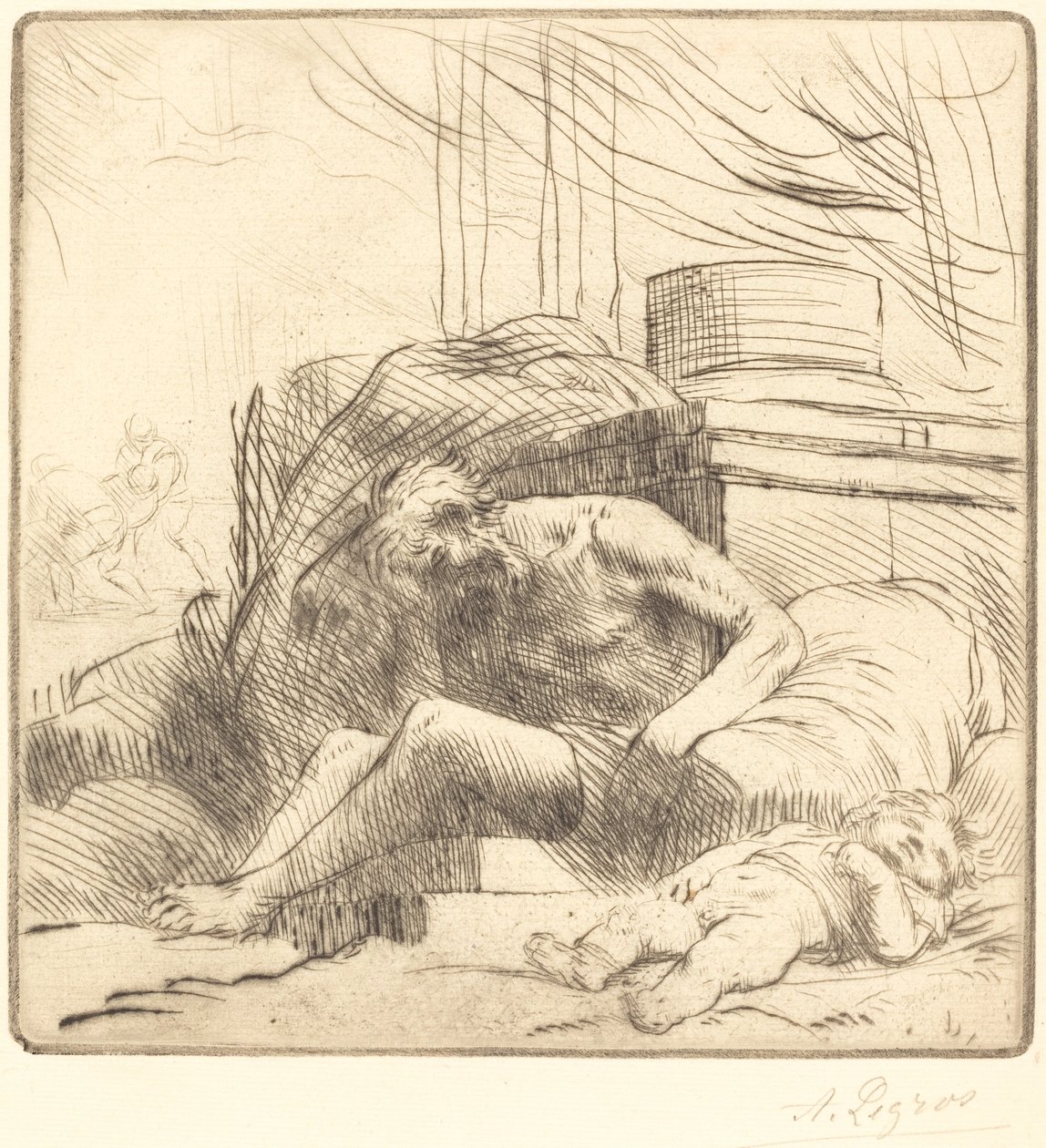 Victim of a Fire by Alphonse Legros