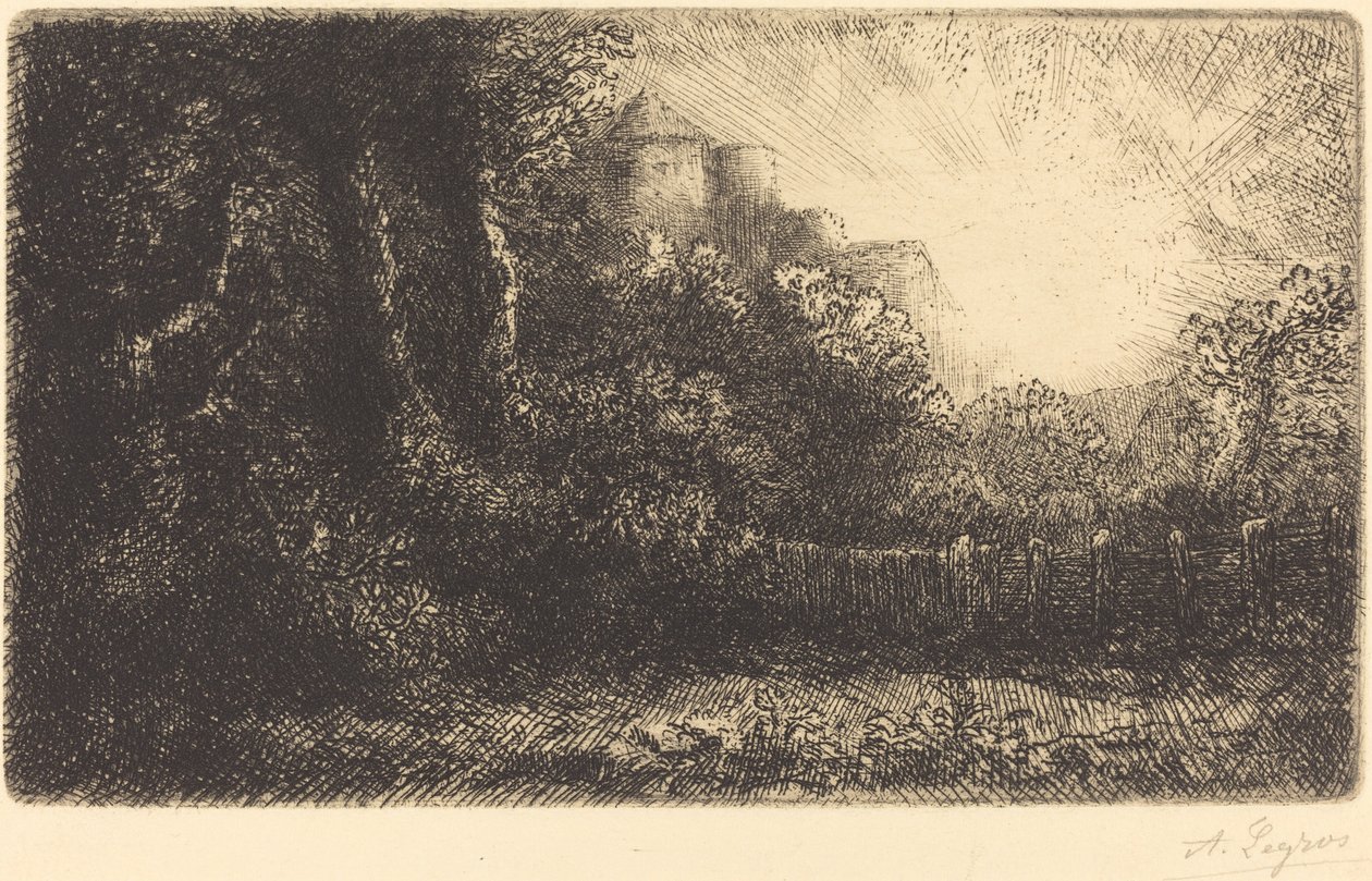 View of a Chateau by Alphonse Legros