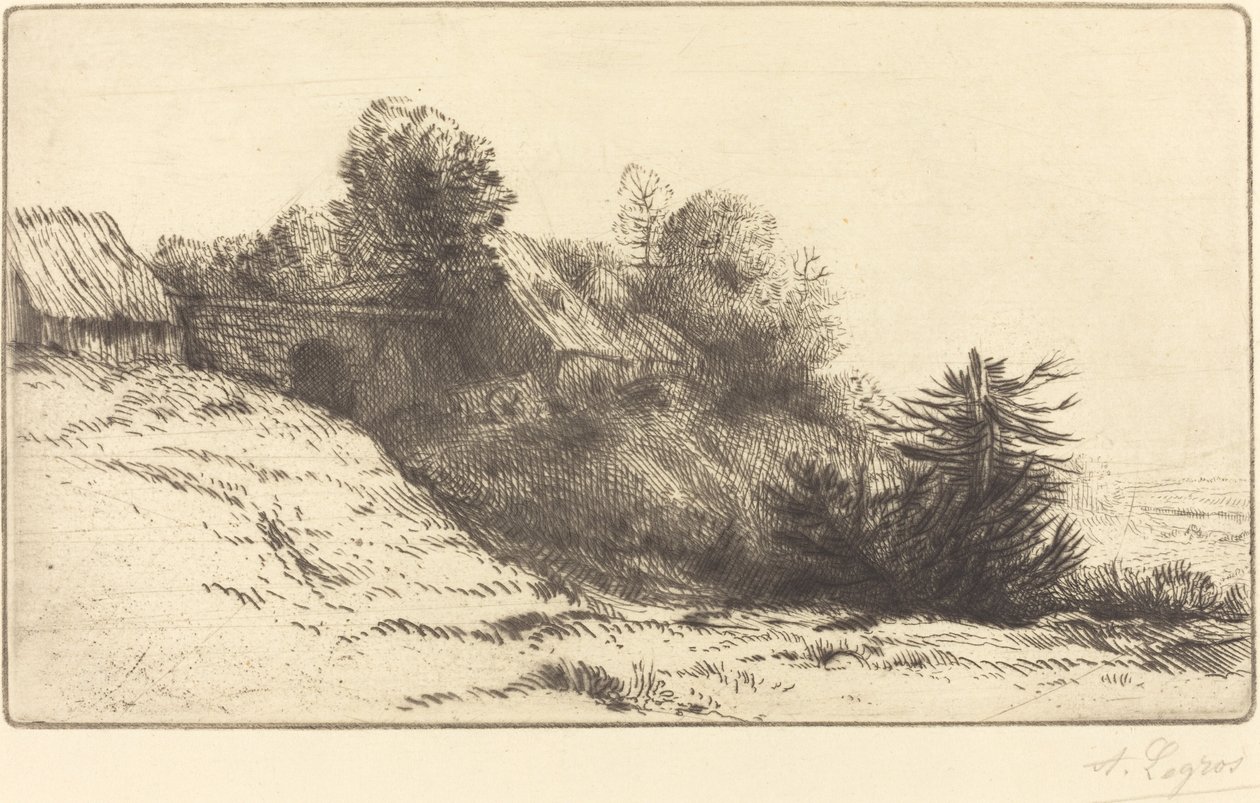 View of a Farm, 2nd plate by Alphonse Legros