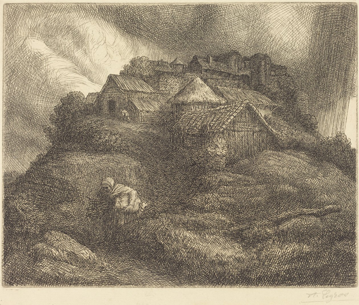 Village of Saint-Pierre during a Storm by Alphonse Legros