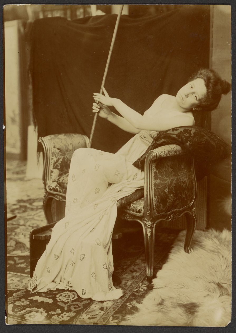 Woman Modeling on a Bench by Alphonse Maria Mucha