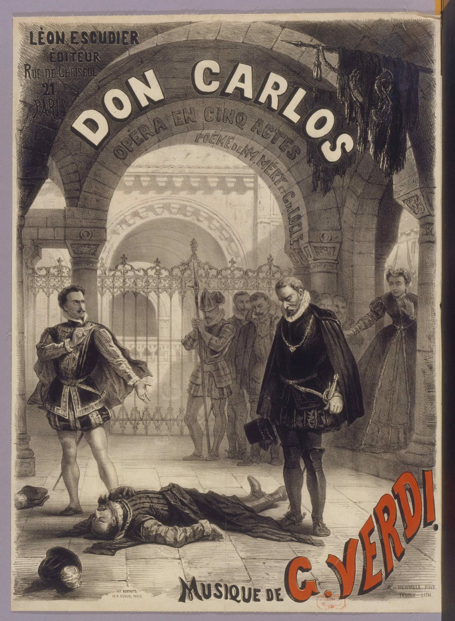 Poster for the Opera Don Carlos by Giuseppe Verdi by Alphonse Marie Neuville de