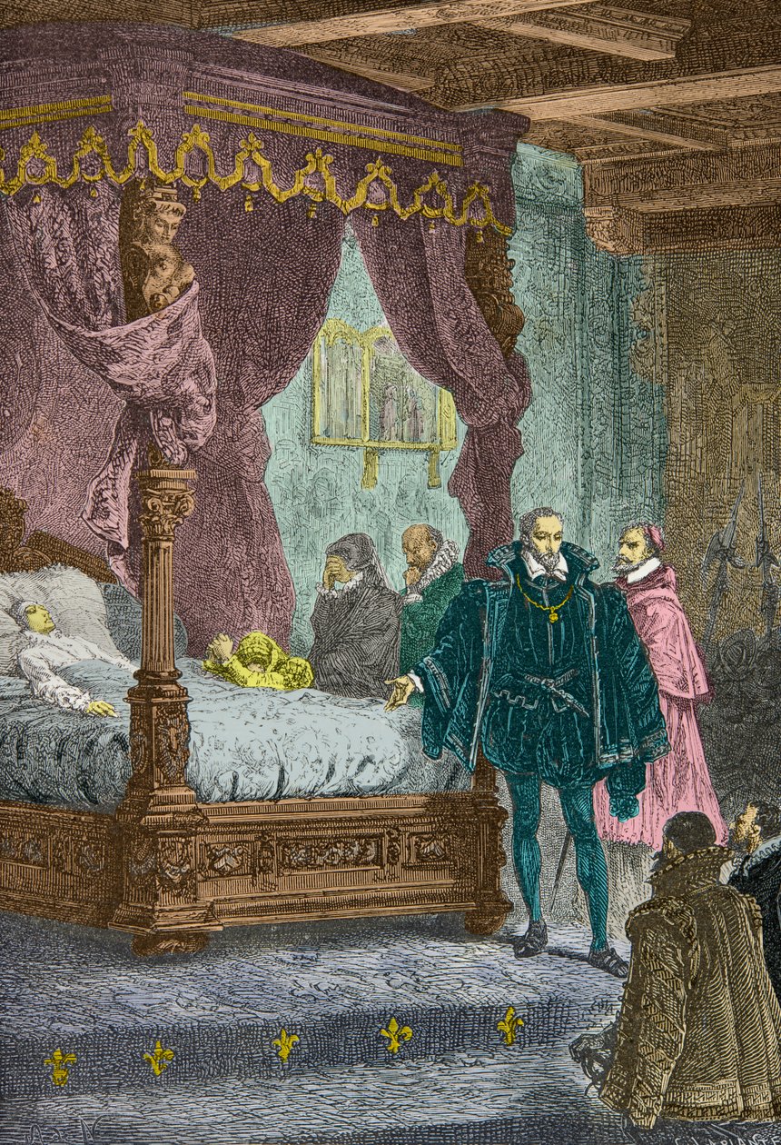 Gaspard de Coligny in Front of the Deathbed of François II in 1560 by Alphonse Marie de Neuville