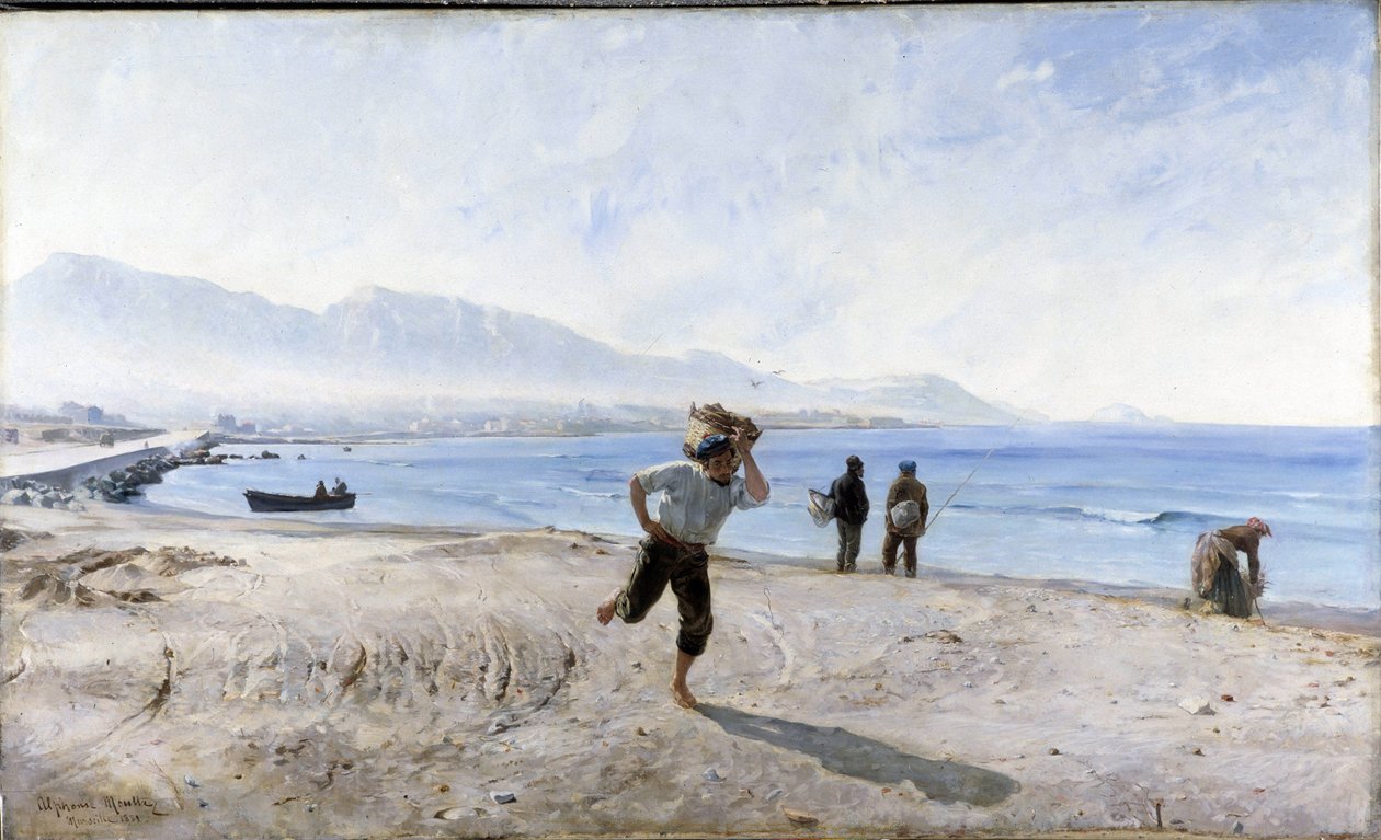 The Beach of Prado by Alphonse Moutte
