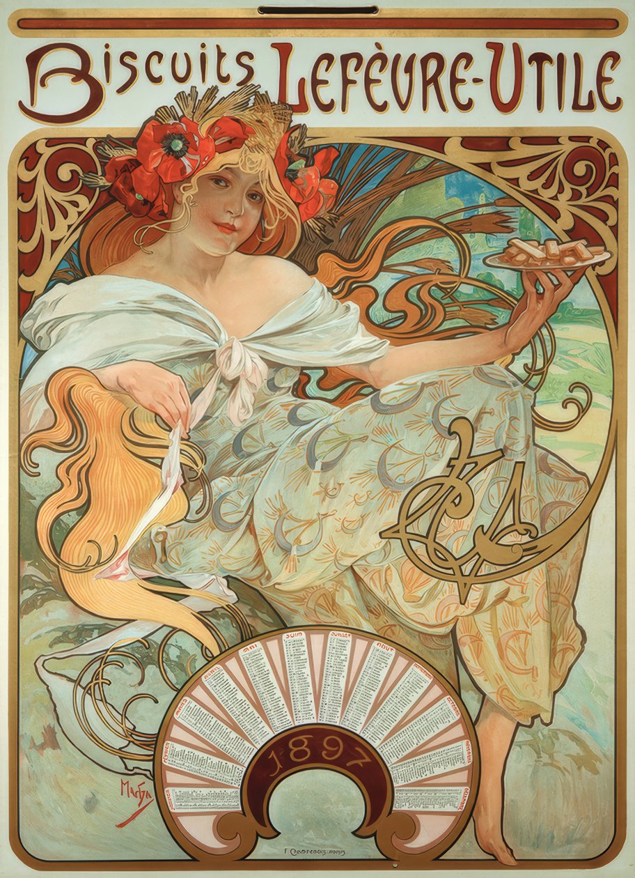 Biscuits Lefèvre-Utile by Alphonse Mucha