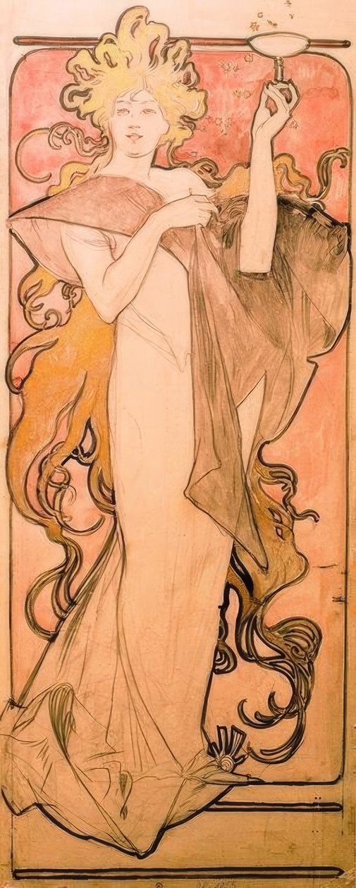 Champagne Ruinart by Alphonse Mucha