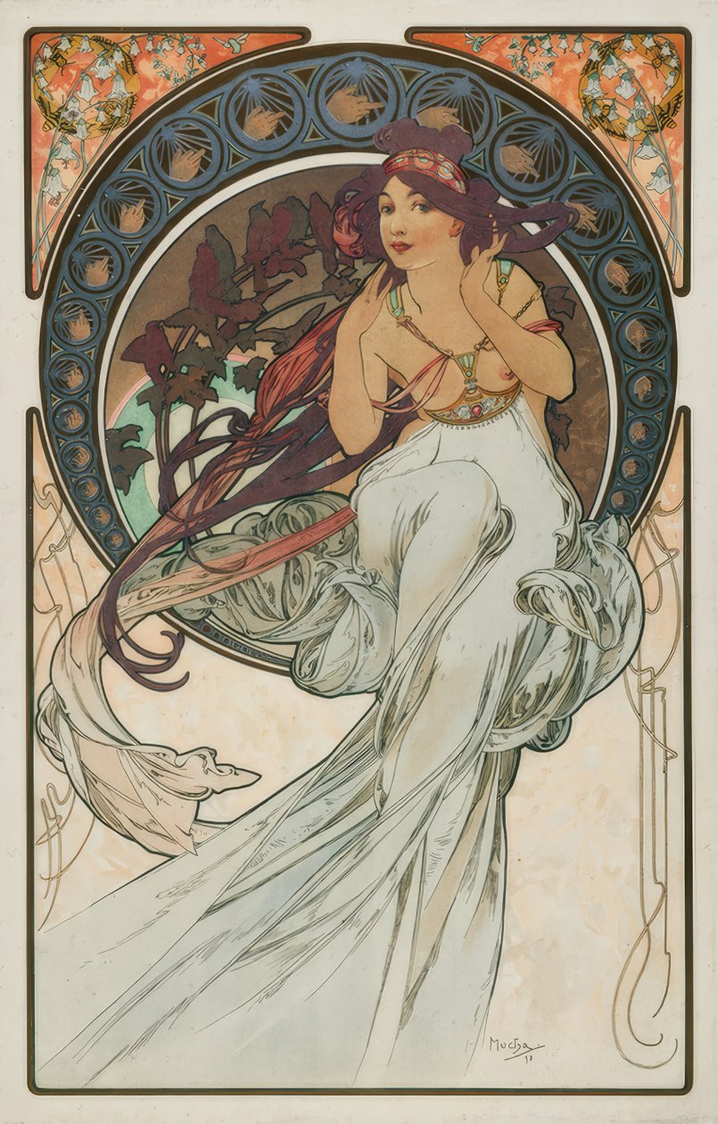 The Music by Alphonse Mucha
