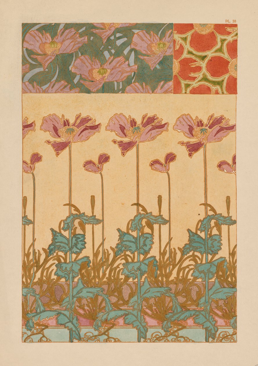 Documents Decoratifs: Oriental Poppies by Alphonse Mucha