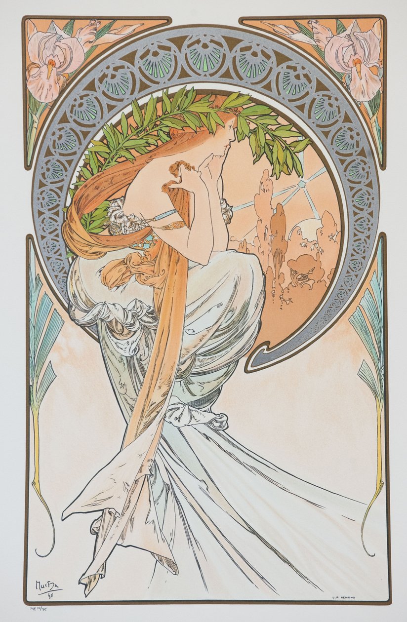La Poesia from the Series The Arts, 1898 by Alphonse Mucha