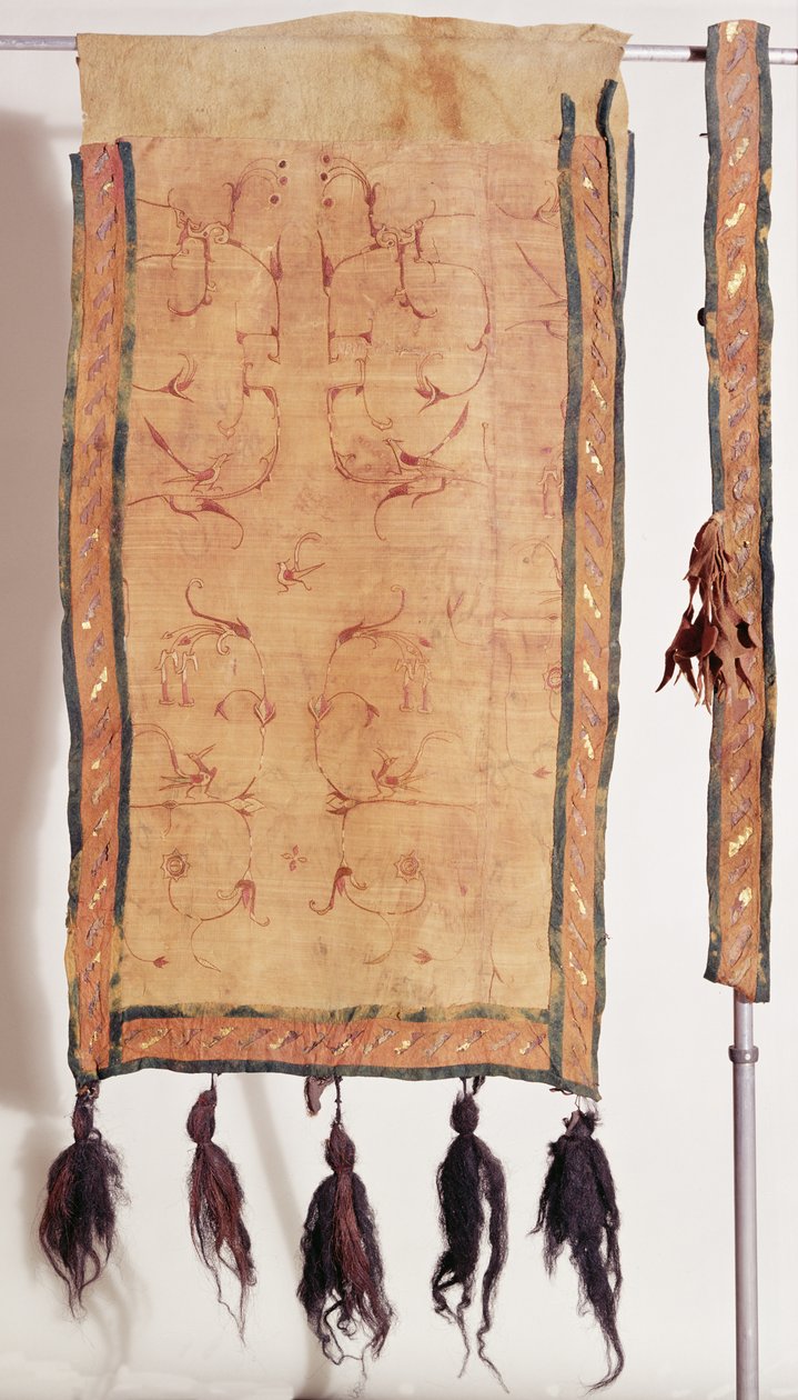 Saddle blanket covered with Chinese silk, 5th- 4th century BC by Altaic School