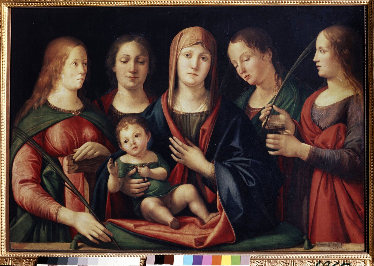 Madonna and the Child with Mary Magdalen, Saint Catherine and Two Saints by Alvise Vivarini