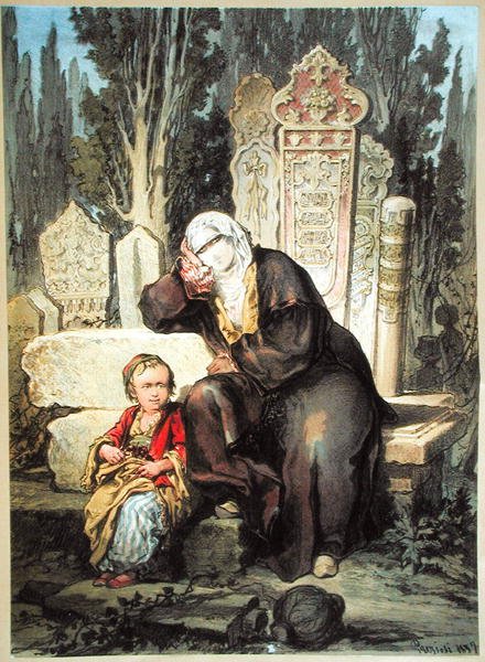 A Cemetery in Constantinople by Amadeo Preziosi