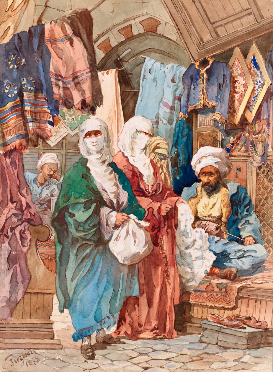 The Silk Bazaar by Amadeo Preziosi