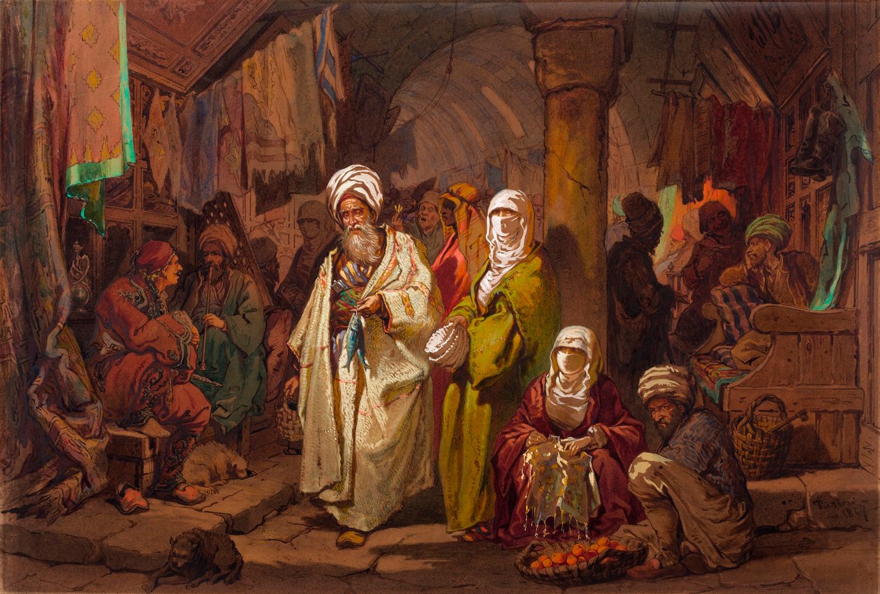 The Grand Bazaar by Amadeo Preziosi
