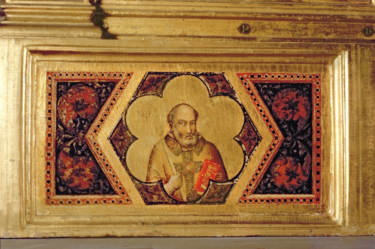 Bishop from the Coronation of the Virgin Polyptych (far left predella) by Ambrogio Bondone Giotto