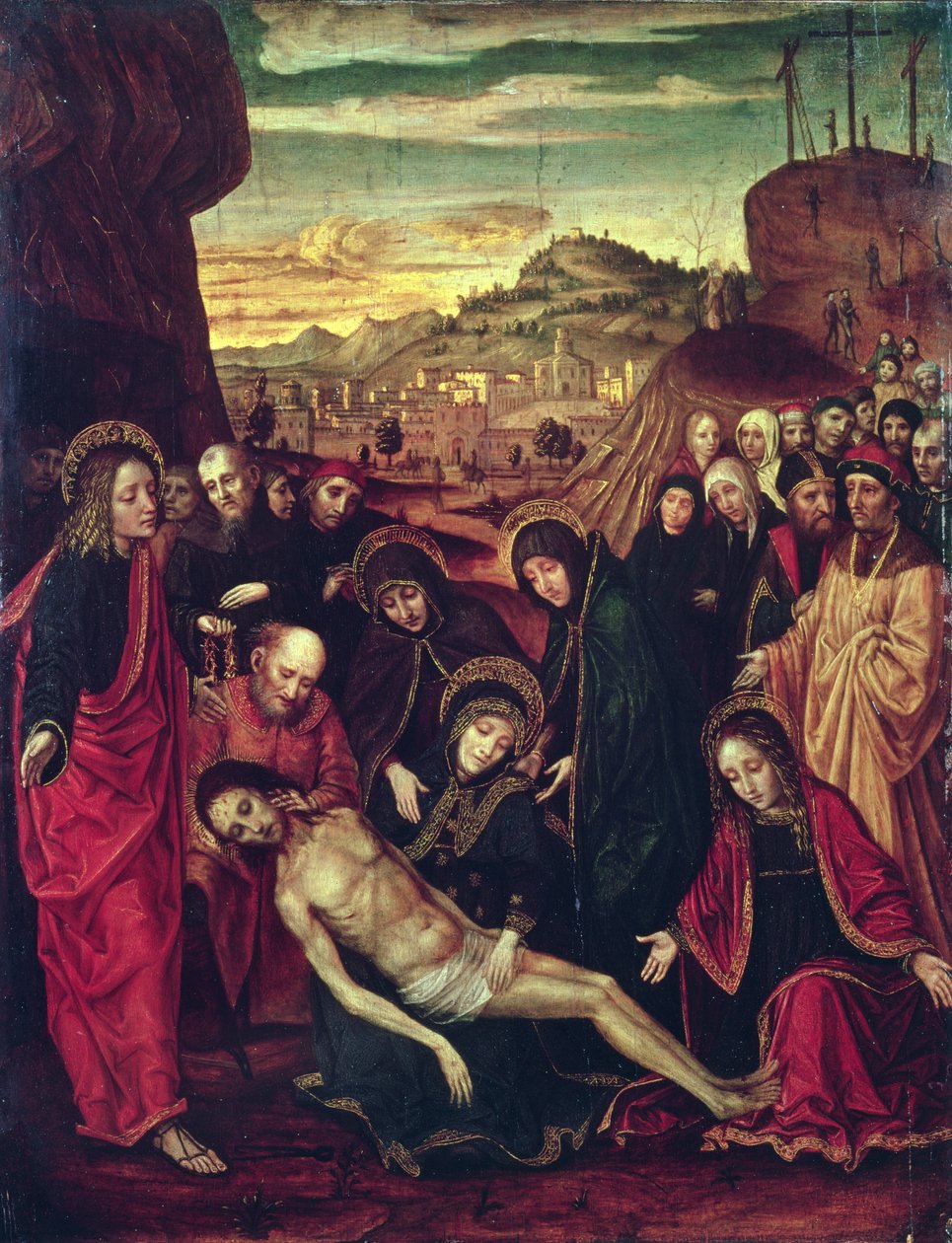 Lamentation of the Dead Christ by Ambrogio Bergognone