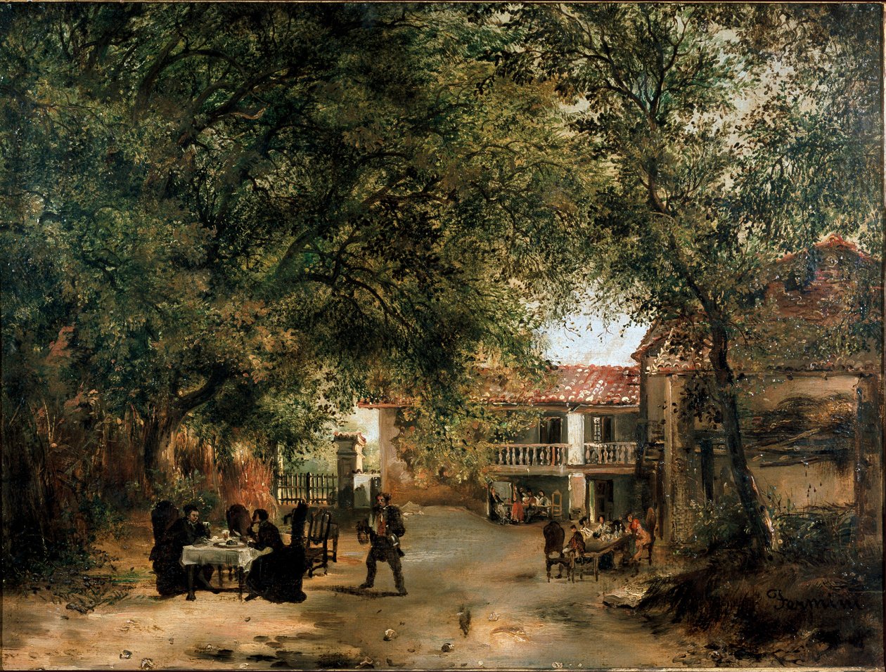 View of Cazzuola inn out of Vittoria gate, Milan by Ambrogio Fermini