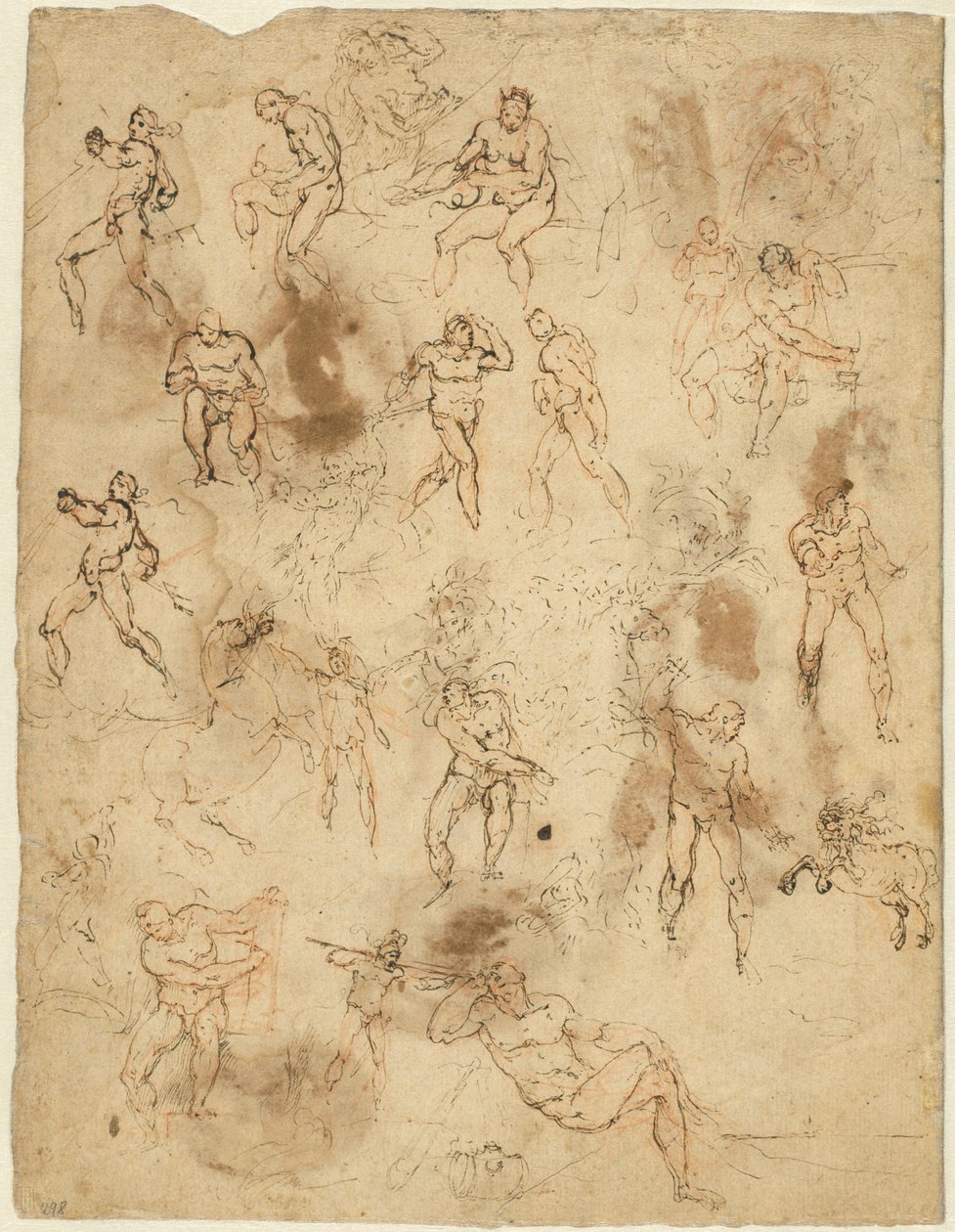Studies of Figures (verso) by Ambrogio Figino