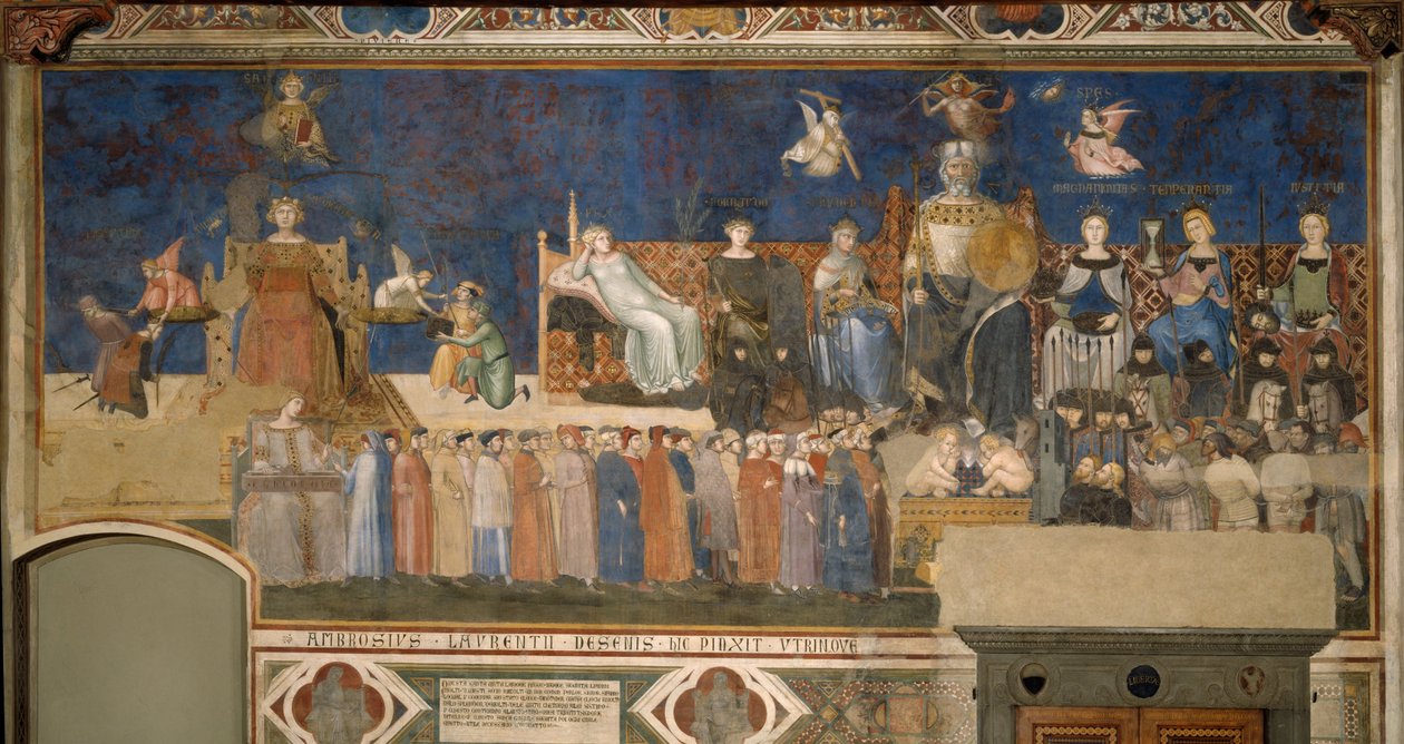 Allegory of Good Government Cycle of frescoes The Allegory of the Good and Bad Government by Ambrogio Lorenzetti