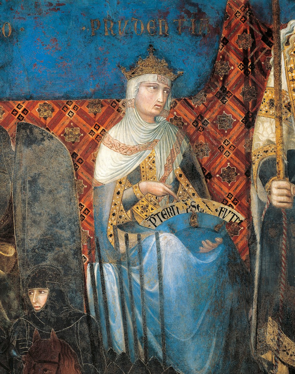 Allegory of Good Government, prudence, detail from Allegory and effects of good and bad government in town and country by Ambrogio Lorenzetti