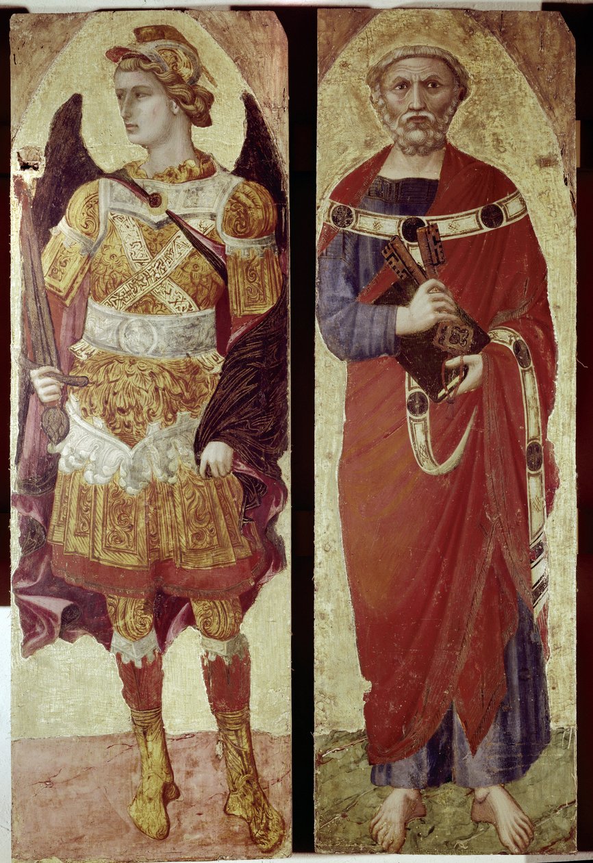 Archangel Michael and St Peter (Detail) by Ambrogio Lorenzetti