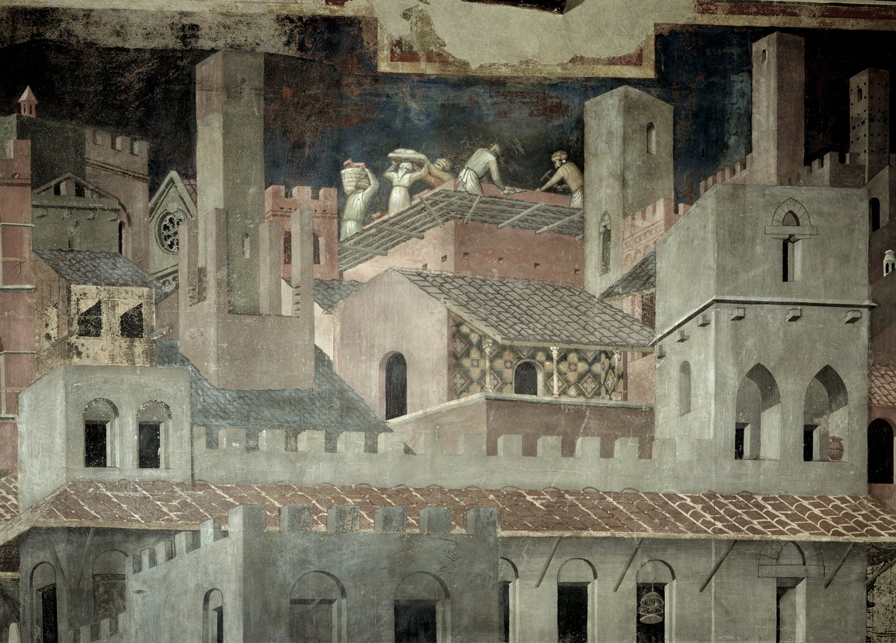 Effects of Good Government in the City (detail) by Ambrogio Lorenzetti