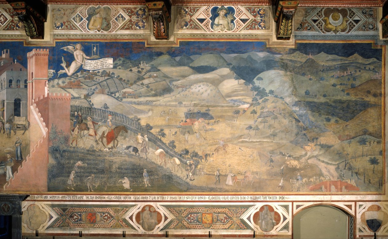 Effects of Good Government in the Countryside (detail) by Ambrogio Lorenzetti