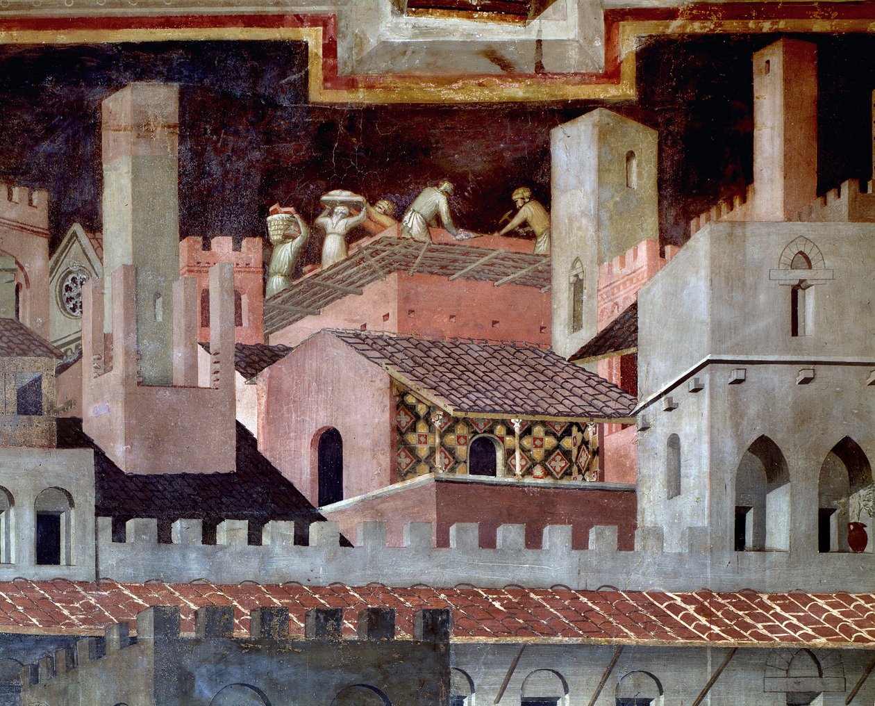 The Effects of Good and Bad Government on the City and the Country (detail) by Ambrogio Lorenzetti