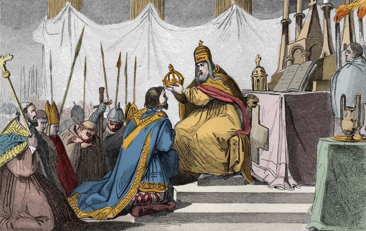 Charlemagne crowned by Pope Leo III at St Peter
