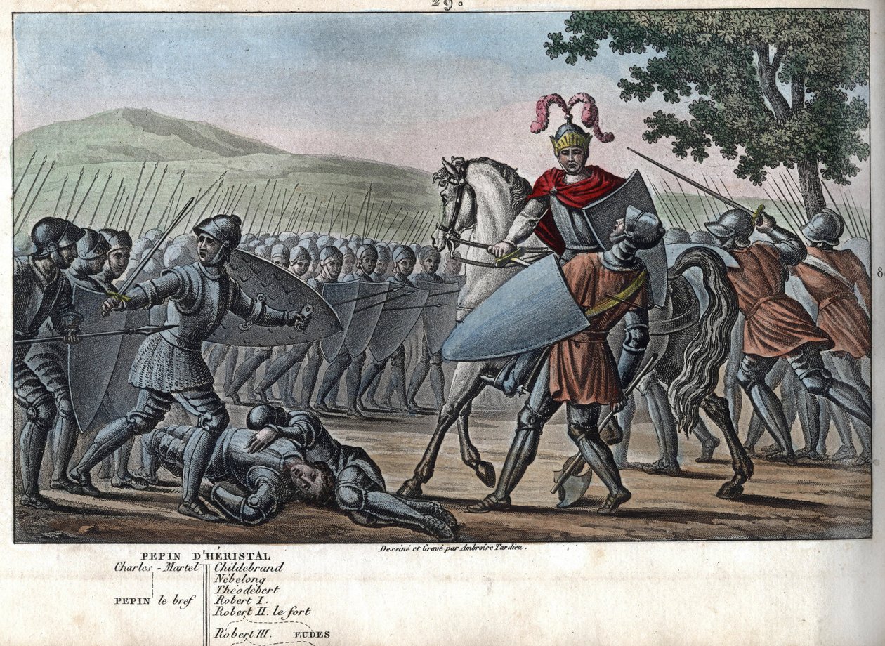 Eudes (Odon) (860 - 898), the Carolingian dynasty, led the Battle against the Normans and victoriously defended Paris (885 - 887) - Designed and engraved by Ambroise Tardieu in 1825 by Ambroise Tardieu