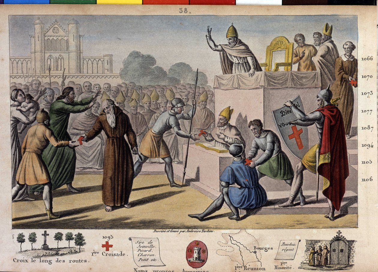 God wants it: at the Council of Clermont (today Clermont Ferrand (Clermont-Ferrand), Auvergne), Peter the Hermit preach the first crusade before Pope Urban II by Ambroise Tardieu