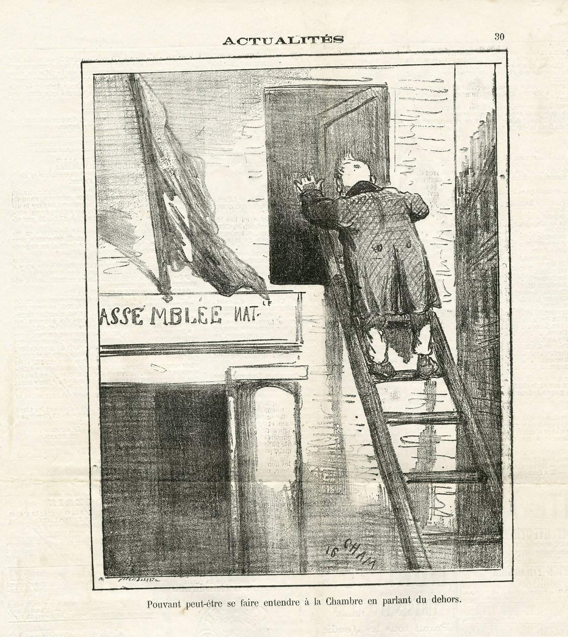 Illustration of Cham in Le Charivari by Amédée de Noé