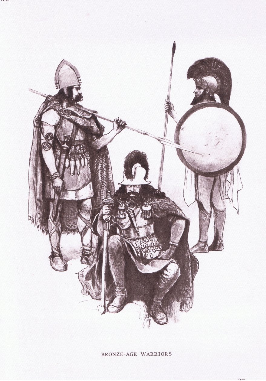 Bronze Age warriors, illustration from 