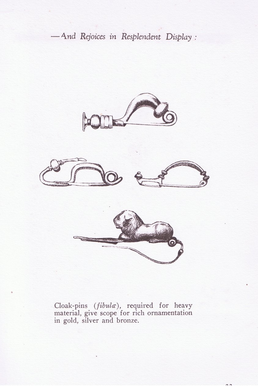 Cloak Pins (illustration from The Roman Soldier) by Amedee Forestier