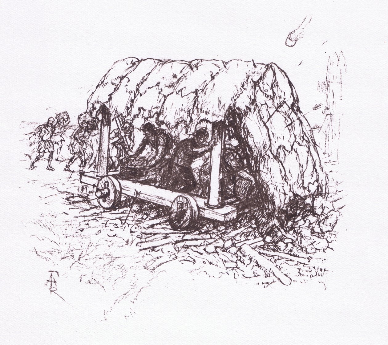 The Tortoise, a Field Machine (illustration from The Roman Soldier) by Amedee Forestier