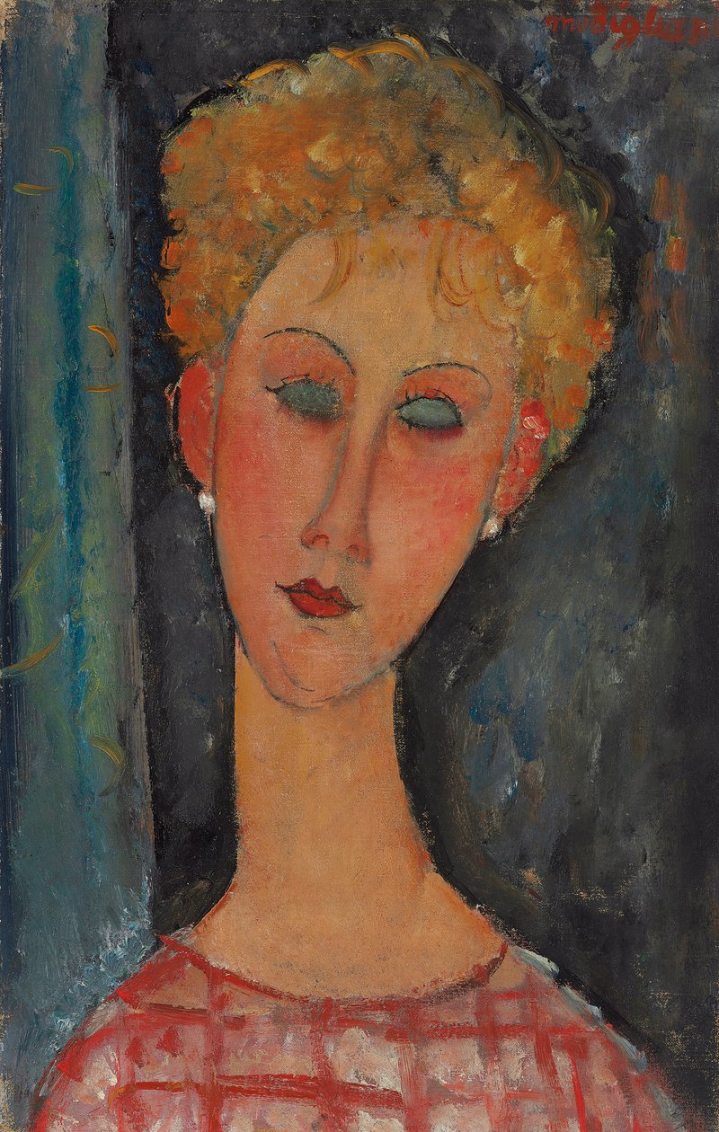 Blonde Woman with Curly Hair by Amedeo Modigliani