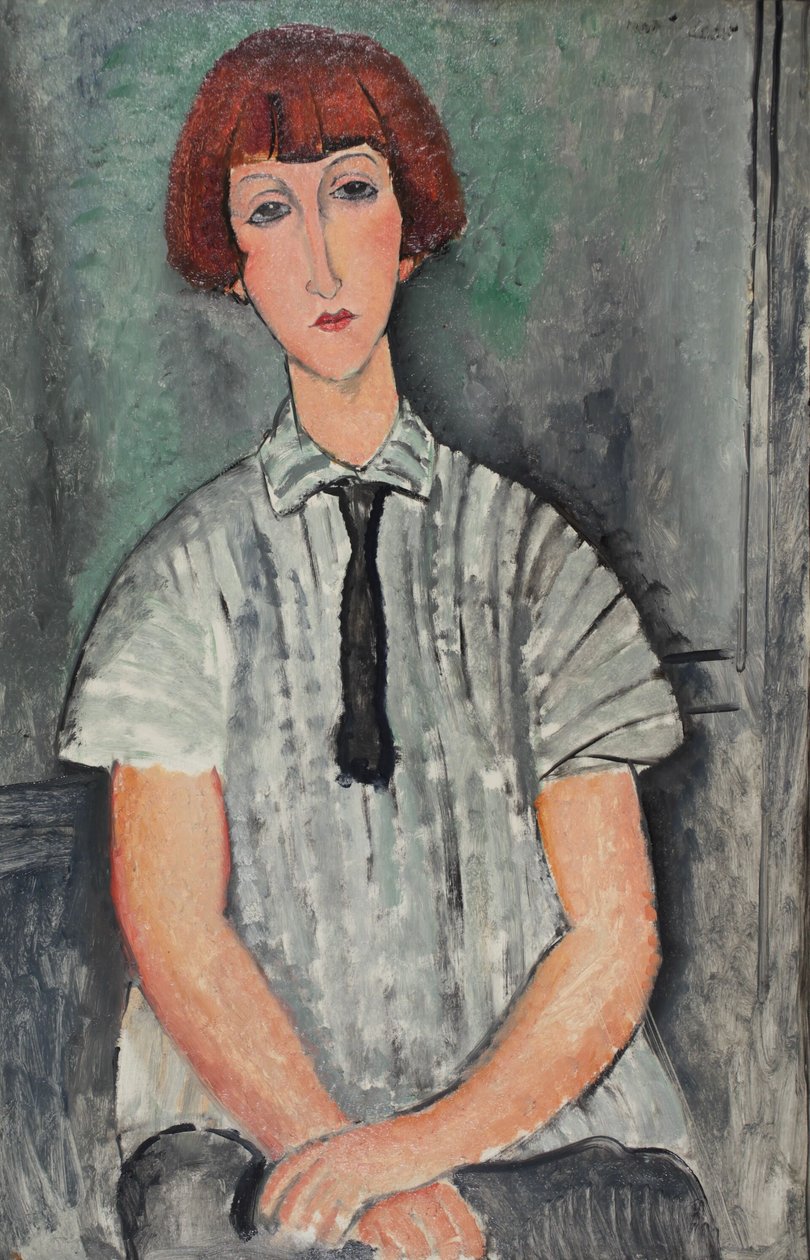 Young Girl with a Striped Blouse by Amedeo Modigliani